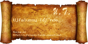Ujfalussy Tünde névjegykártya